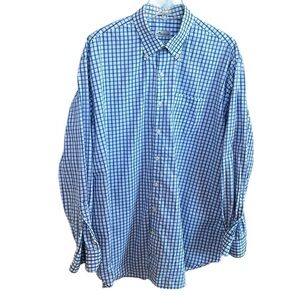 Peter Millar Classic Blue and White Checkered Pattern Man’s Shirt Size XXL